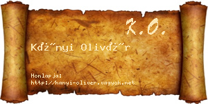 Kányi Olivér névjegykártya